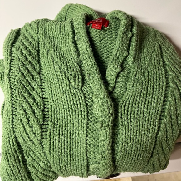 Mossino Green Button Down Hooded Sweater Cardigan - Picture 3 of 3